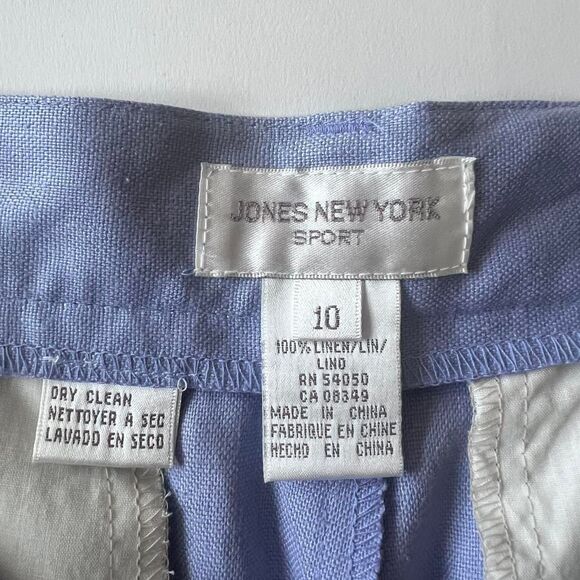 vintage lavender linen midi skirt with button front and pockets - Picture 2 of 7